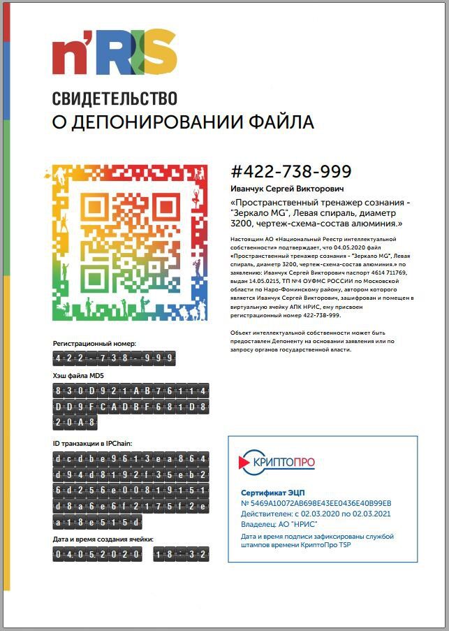 Зеркало MG Левая спираль, диаметр 1618 чертеж-схема-состав алюминия