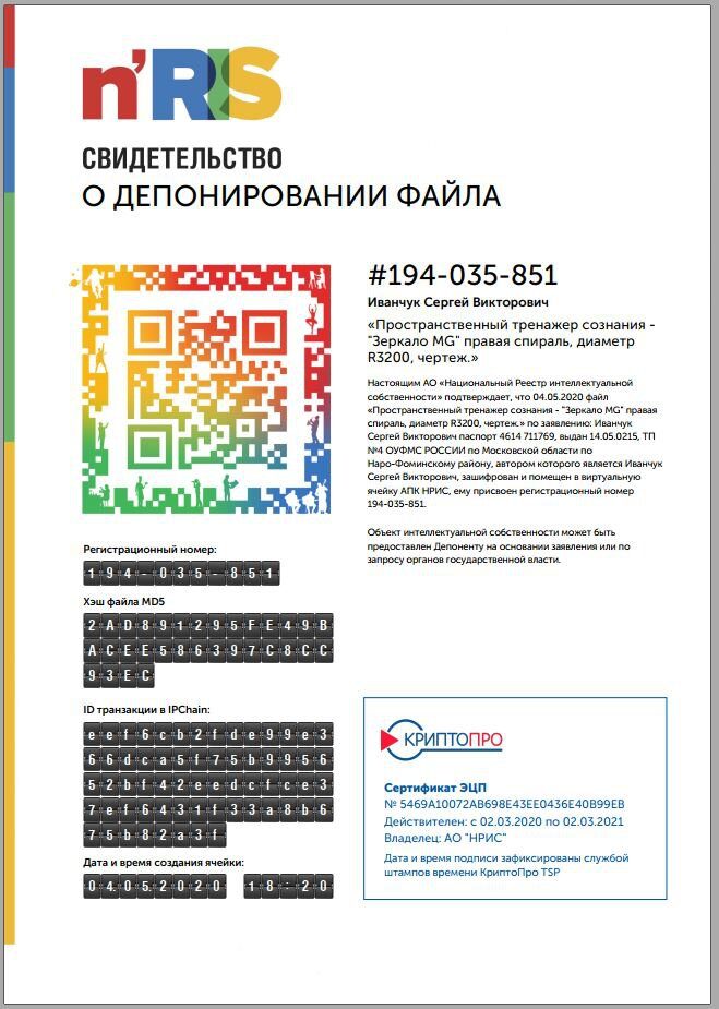 Зеркало MG правая спираль, диаметр R 3200 чертеж-схема-состав алюминия